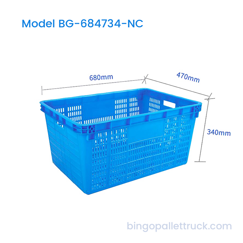 91L High Strength HDPE Nestable Plastic Crate para sa Agrikultura