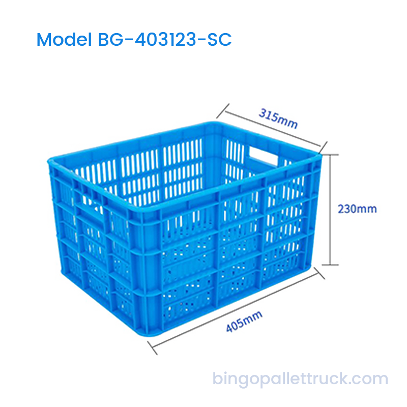 24L Stackable Plastic Crate para sa Pamamahagi ng Sariwang Produkto