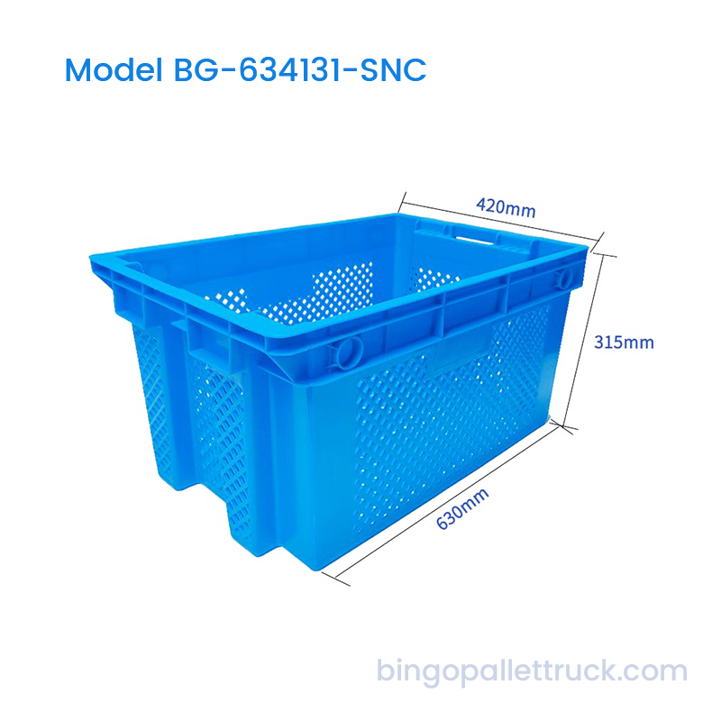 71L HDPE Stack at Nest Plastic Crate para sa Agrikultura