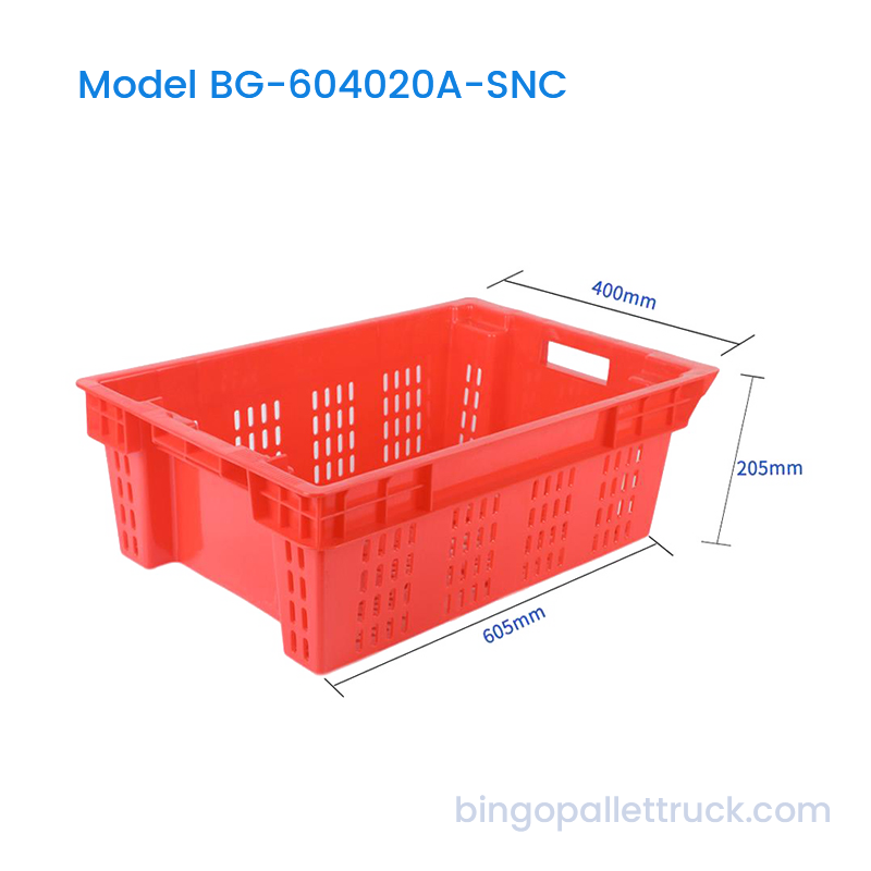 40L Stackable Full Ventilated Nesting Produce Basket para sa Supermarket
