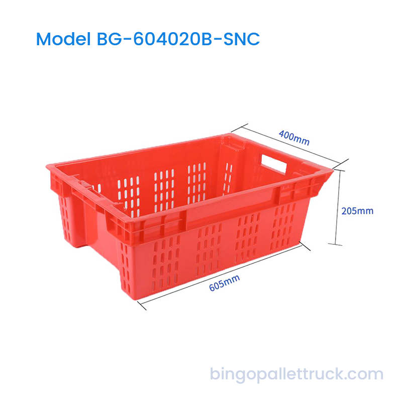40L Stackable Semi-Vented Nesting Crate para sa Farm Harvesting