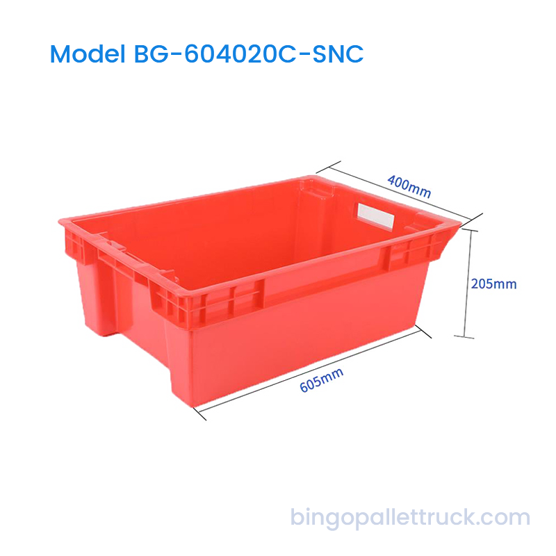40L Ganap na Nakasarang Stackable at Nestable na Plastic Crate