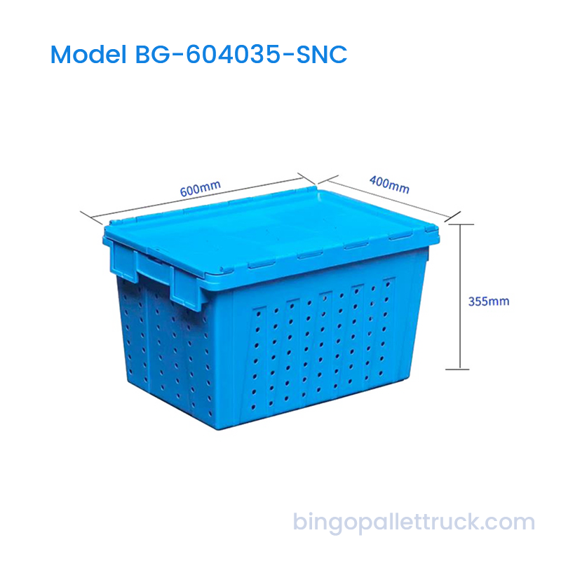 67L Stackable Slanted Nesting Produce Crate na may Pinagsanib na Takip