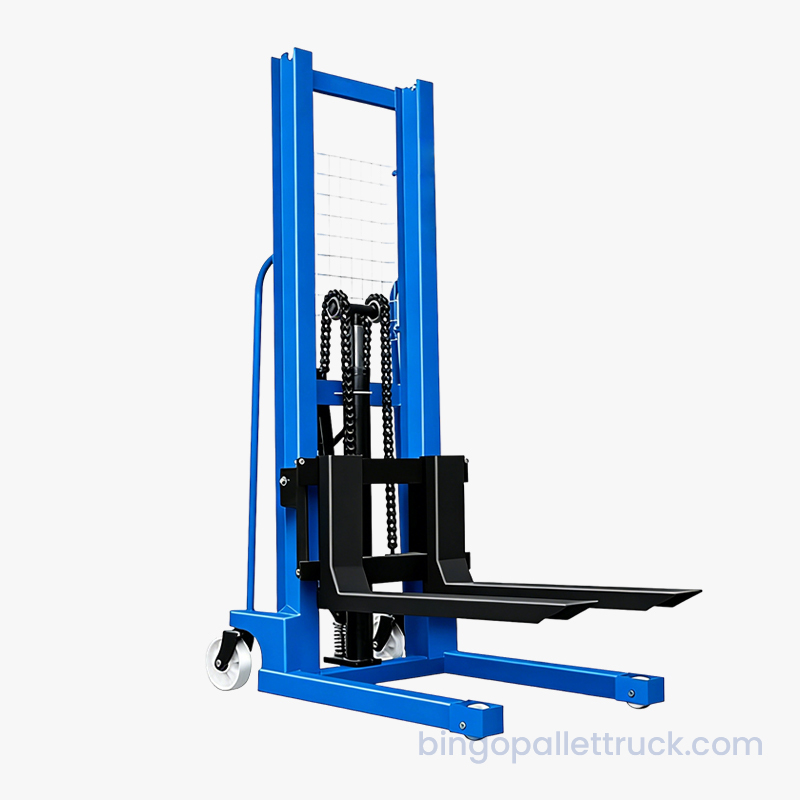 1000kg Manual Stacker na may Adjustable Forks para sa Maramihang Laki ng Pallet
