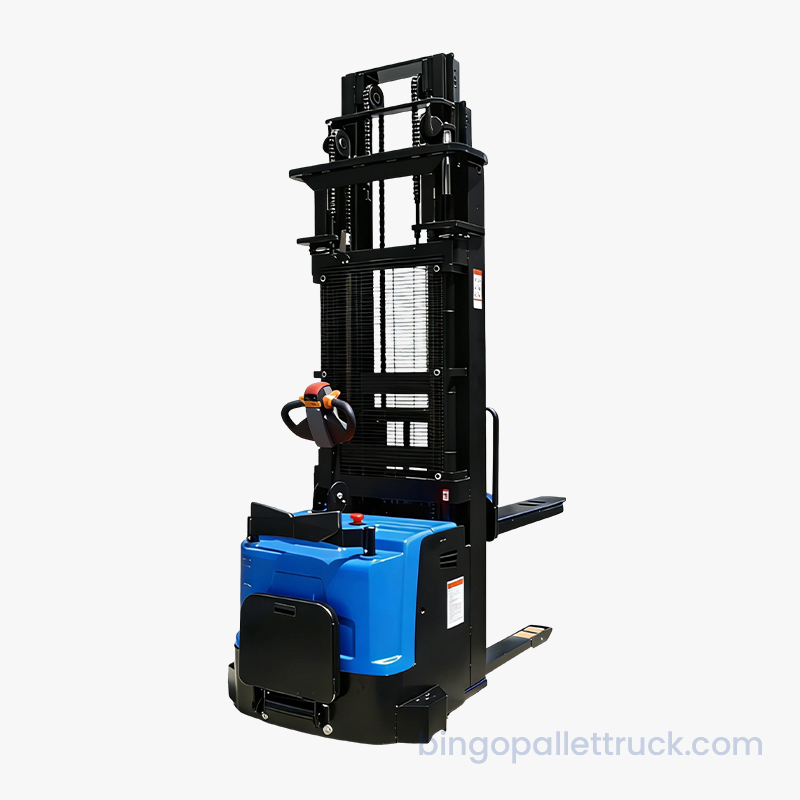 3000kg Heavy Duty EPS Three Mast Electric Stand-on Stacker para sa Warehouse Racking