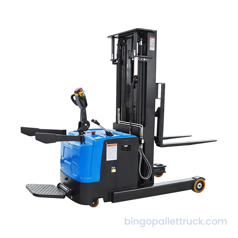 1500kg EPS Electric Stand-on Reach Stacker para sa High Bay Racking at Narrow Aisles